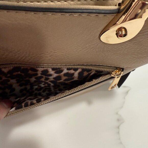K. Carroll Crossbody Top Handle Convertible Purse RFID Bone Animal Print Lining - Picture 10 of 13